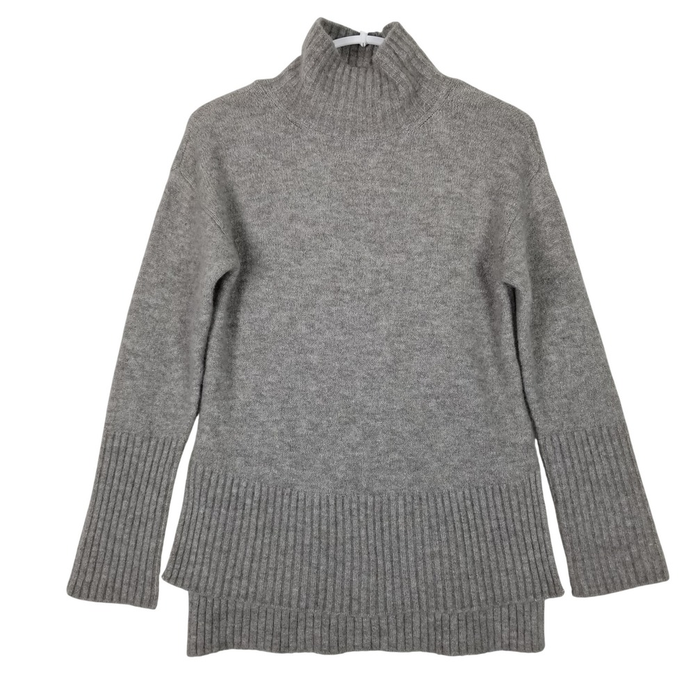 & Other Stories‎ Sweater Womens XS Grey Wool Mohair Blend High Neck High-Low Hem
